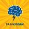 Brainstorm idea creative brain and lightning.