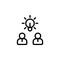 brainstorm, light, workers icon. Simple thin line, outline vector of Project Management icons for UI and UX, website or mobile