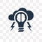 Brainstorm vector icon isolated on transparent background, Brain