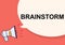 Brainstorm word with megaphone illustration graphic design