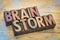 Brainstorm word in wood type