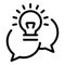 Brainstorming chat icon, outline style