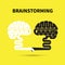 Brainstorming concept.Creative brain abstract vector logo design