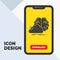 brainstorming, creative, idea, innovation, inspiration Glyph Icon in Mobile for Download Page. Yellow Background