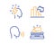 Brainstorming, Decreasing graph and Human sing icons set. Typewriter sign. Lightning bolt, Column chart, Talk. Vector