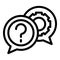 Brainstorming gear chat icon, outline style