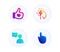 Brainstorming, Like hand and Users chat icons set. Hand click sign. Vector