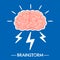 Brainstorming. New idea brain innovation and solutions, power creative mind, learning and invention, science knowledge