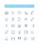 Brainstorming and productivity vector line icons set. Brainstorming, Productivity, Planning, Creativity, Ideas, Thinking