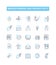 Brainstorming and productivity vector line icons set. Brainstorming, Productivity, Planning, Creativity, Ideas, Thinking