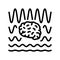 brainwaves neuroscience neurology line icon vector illustration