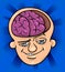 Brainy man cartoon illustration