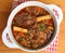 Braised Lamb Shanks in Casserole Dish