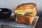 Braised Shortrib Grilled Cheese.  A blend of gruyere and taleggio cheese sandwiched between buttery artisanal white loaves.