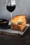 Braised Shortrib Grilled Cheese.  A blend of gruyere and taleggio cheese sandwiched between buttery artisanal white loaves.