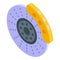 Brake disc printing icon isometric vector. Car industry