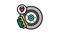 brake disc repair color icon animation