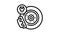 brake disc repair line icon animation