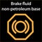 Brake fluid non petroleum base icon - illustration dashboard sign - orange - instrument cluster dtc code error - obd