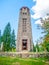 Bramberk - old stone lookout tower in Jizera Mountains, Czech Republic