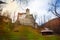 Bran Castle (Dracula castle) with house nearby