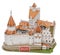 The Bran Castle from Transilvania (Transylvania) as the new 3D puzzle. The Castle of Lord Dracula (Vlad Tepes)