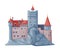 Bran Castle in Transylvania as Romania Traditional Symbol and Object Vector Illustration