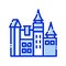 Bran Castle, Transylvania, Romania, Azerbaijan fully editable vector icons