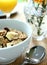 Bran cereal with banana chips