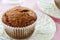 Bran muffin on pretty plate