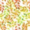 Branch autumn gouache watercolor seamless pattern