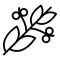 Branch berry essential oil icon, outline style