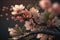 Branch of blossoming sakura close-up. AI generative