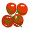 Branch of cherry tomatoes. Vector isolated illustration