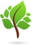 A branch with green leaves - nature logo / icon