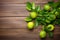 Branch leaves lime health fruit. Generate Ai