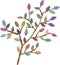 Branch with unusual leaves for your design