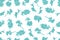 Branch of wormwood silhouette in turquoise color on white background, seamless pattern. Vector illustration