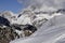 Branches on snowy slope, dolomites