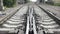 Branching of railway rails. Operating switch on fork railroad