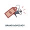 Brand Advocacy flat icon. Colored element sign from market integration collection. Flat Brand Advocacy icon sign for web
