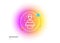 Brand ambassador line icon. Man speaking sign. Advertisement. Gradient blur button. Vector