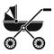 Brand baby pram icon, simple style