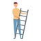 Brand build ladder icon cartoon vector. Company marketing