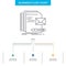 Brand, company, identity, letter, presentation Business Flow Chart Design with 3 Steps. Line Icon For Presentation Background
