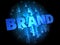 Brand on Dark Digital Background.