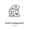 Brand engagement outline vector icon. Thin line black brand engagement icon, flat vector simple element illustration from editable