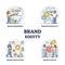 Brand equity as company quality, awareness or association mix outline concept