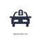 Brand new car with dollar price tag icon on white background. Simple element illustration from mechanicons concept