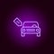 brand new car dollar tag outline icon in neon style. Elements of car repair illustration in neon style icon. Signs and symbols can